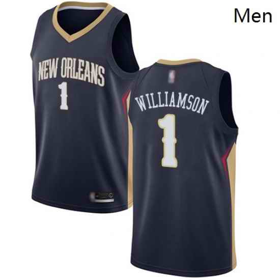 Pelicans #1 Zion Williamson Navy Basketball Swingman Icon Edition Jersey